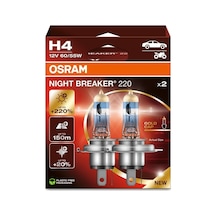 H4 Night Braker 220 Ampul, 12v,%220 Fazla Işık, 2'li Paket