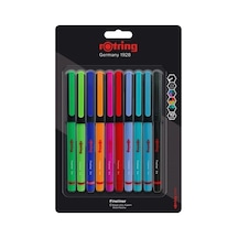 İnce Keçe Uçlu Kalem 0.4 Mm, 10'lu Paket, Karışık Renkler
