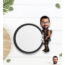 Kişiye Özel Okçu Karikatürlü Ahşap Bardak Altlığı-1