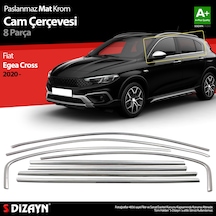 S-dizayn Fiat Egea Cross Krom Cam Çerçevesi 8 Prç. 2020 Üzeri Mat Krom A+ Kalite