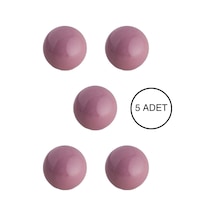 5 Adet Porselen Top Düğme Pembe Çocuk Odası Mobilya Kulpu Seramik Tek Vidalı Çekmece Kolu 30 MM Pembe