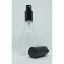 Parfüm Şişesi 70 ML 4 Adet Boş Ampul Şişe Siyah Metal Valf ve Kapak