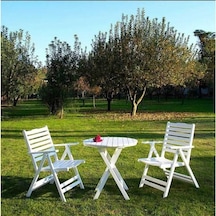 Pamukkale Bahçe-Balkon Seti: 60Cm Masa + 2 Adet Sandalye