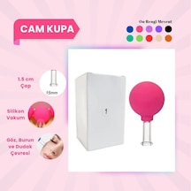 Silikon Vakumlu Cam Yüz Masaj Kupası No:1 Pembe Çok Renkli