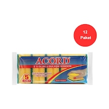 Acord Oluklu Bulaşık Süngeri 12 x 5'li