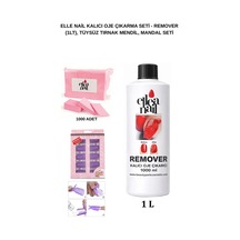 Kalıcı Oje Sökücü Remover 1 Litre Ve Tüy Bırakmayan Tırnak Pedi 1000'li Set