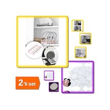 6 Bölmeli Tencere Kapağı Organizeri + 20 Adet Şeffaf Disk 3 Cm Güçlü Yapışkanlar Yapışkan - 2li Set Belirtilmemiş