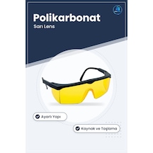 İş Güvenliği Gözlüğü Ayarlı Kaynak Çapak Sarı Lens Koruyucu Taşla