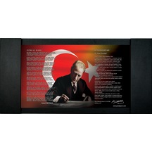 Panda 100 x 200 CM Dijital Baskılı Deri Kaplı Çerçeveli Makam Panosu - pan704