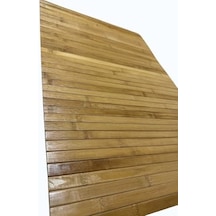 Bambu Banyo Matı, Kaydırmaz Tpe Tabanlı, Suya Dayanıklı, Rulo Yapılabilir, 45x68 Cm, Banyo Ve Mutfak İçin 000 Açık Krem