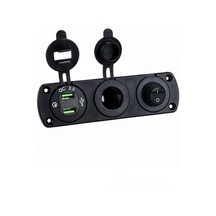 Shuıvan Kombine Şarj Paneli İkili Usb - 12v Çakmak Söketi - On Off Anahtar-1949