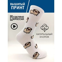 Nosbox Mops Baskılı Çoraplar 257610347 Beyaz