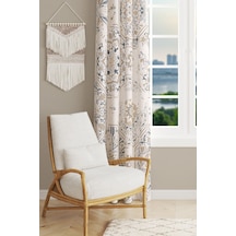 Anatolia 4 Desenli Süet Oturma Odası Salon Fon Perde Baskılı Ekstrafor Büzgü Tek Kanat Prd-1012 Çok Renkli
