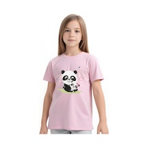 Panios Kids Mother Panda Baskılı Kız Çocuk Kısa Kollu T-shirt Açık Pembe Panios Kids Mother Panda Baskılı Kız Çocuk Kısa Kollu T-shirt Açık Pembe