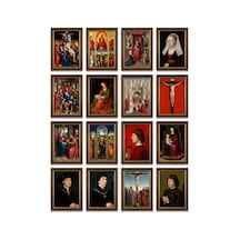 Rogier Van Der Weyden Tabloları 16'lı Sticker Seti Laptop Defter Etiketi Çok Renkli