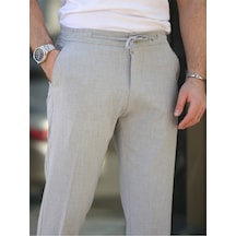 Rahat Şık Kolay Ütülenebilir Slim Fit Kumaş Jogger Pantolon Gri