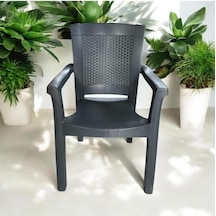 Napoli Kalın Bacaklı Kollu Sandalye Koltuk Antrasit Antrasit