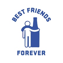 Best Friend Forever Sticker 17x17 Cm Mavi