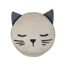 Çocuk Kırlent-Yastık Kedi Figürlü IKEA 8 Cm MeridyenDukkan Bej Re