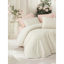 Cotton Box Nakışlı Ranforce Çift Kişilik Nevresim Takımı Orya Somon Somon