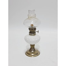 Antika Opal Cam Gaz Lambası 023 Beyaz