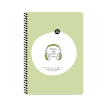 Keskin Color Hisli Şeyler A4 Kareli Spiralli Stickerli Defter Dinlenmek İstiyorum 124-Pembe