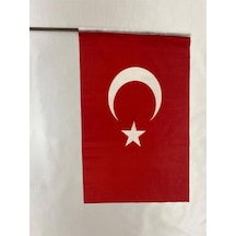 Lona Sanat 10 Adet 50x70 Cm Raşel Kumaş Sopalı Türk Bayrağı Diğer