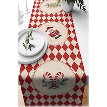 Ayrex Yılbaşı Temalı Dijital Baskılı Runner Örtüsü Christmas Kırmızı 40x140 Cm Genel