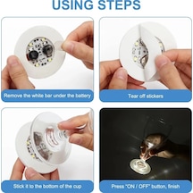 Işıklı Yapışkanlı Bardak Altı Aparatı Ledli 3 Modlu 6 Cm Çap 1 Adet 2 Yaş Mavi