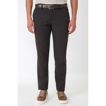 Comfort Fit Yan Cepli Esnek Pamuklu Kahverengi Pantolon P 1234