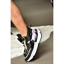 Fox Shoes R973116004 Siyah/lila Kalın Tabanlı Spor Ayakkabı Sneakers