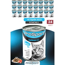 Prosport Chunk Somonlu 24'lü Yetişkin Kedi Konserve Yaş Mama 400 Gr 24