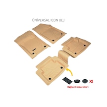 Fıat 500x 14 Kesilebilir Uyumlu Üniversal İcon Serisi Bej Havuzlu Oto Paspas Takımı
