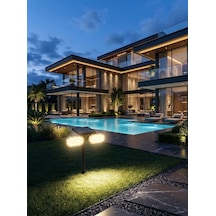 Ack Solar Led Çim Armatürü Kazıklı 10w/h 3000k İki Kafalı Ag60-02801 3000k Günışığı