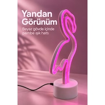 Flamingo Led Lamba Pembe Işıklı Usb Ve Pilli 10c