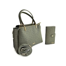 Just Polo Kadın Monogram Baskılı Orijinal El Ve Omuz Çantası Ayarlanabilir Askısıyla 2120mh Yeşil Kombin