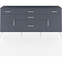 Arges Konsol 2 Raflı 5 Çekmeceli 2 Kapaklı 176x30x83 Antrasit-antrasit/antrasit Antrasit/antrasit