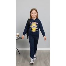 Baskılı Kız Çocuk Eşofman Takım - 6/10 Yaş - 31573 Lacivert