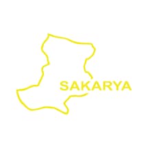 Sakarya Harita Araba Sticker 17x17 Cm Sarı