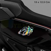 Yanlayan Motor Hologram Motosiklet Oto Sticker Çıkartma Etiket