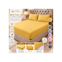 Slc Home%100 Pamuk Kumaş 180 X200 Cm Battal Boy Lastikli Çarşaf +2 Adet Yastık Kılıfı Sarı - 939447493 Sarı