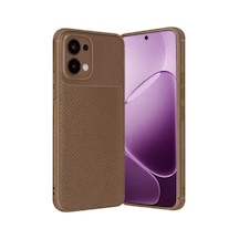 Oppo A6 Pro 4g Uyumlu Auto Focus Karbon Kapak - Kahverengi