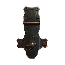 Dekoratif Anahtarlı Sandık Askısı - 40x65mm, Oksit, 100 Adet Standart
