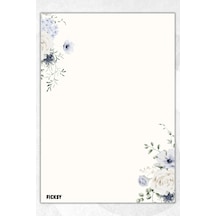A5 Çiçek Bloknot Çizgisiz Defter - 50 Yaprak - Memopad - Notepad - Not Defteri - Not Kağıdı - 1706 Çok Renkli