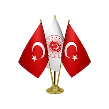 Masa Üstü Milli Savunma Bakanlığı Bayrağı Türk Bayrağı Üçlü Pirin