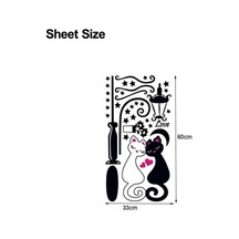 Fortunelane Sevimli Kedi Sticker - Çocuk/yatak/salon Duvar Dekorasyonu, Taşınabilir Pvc Materyal Tc920