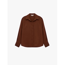 Koton Regular Fit Uzun Kollu Modal Gömlek Kahverengi 6sak60321pw Kahve