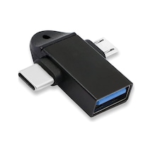 Parcbeny 6549 Micro Usb Type-c 3 In 1 Dönüştürücü Çevirici Adaptör Otg Usb 3.0 Girişli Type-c - Micro Usb Dönüştürücü Aparat