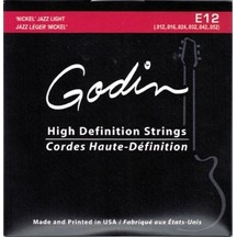 Godin Jazz Light E12 - Nickel Wound Elektro Gitar Takım Teli 12-