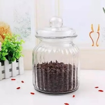 Lüks Cam Kavanoz Saklama Kabı 650Ml 15Cm